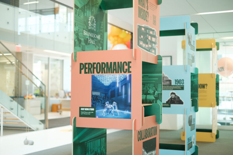 Branksome Hall Graphic Pillars for Make Way Fundraising Campaign Events by Cicada Design for Branksome Hall. Toronto, Ontario, Canada