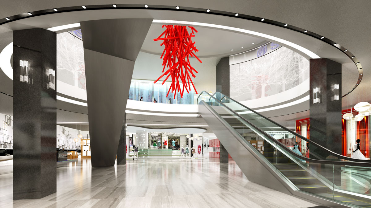 Simons Department Store Atrium Rendering